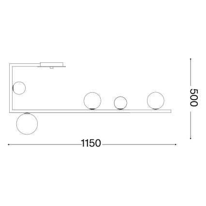 Ideal Lux - LED Ripplühter BIRDS 5xG9/3W/230V must/kuldne