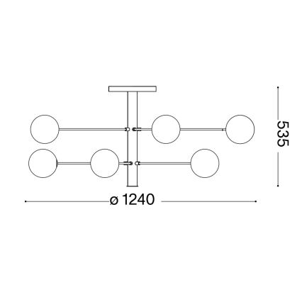 Ideal Lux - LED Ripplühter COSMOPOLITAN 10xG9/3W/230V d. 124 cm must