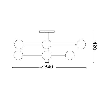 Ideal Lux - LED Ripplühter COSMOPOLITAN 8xG9/3W/230V d. 64 cm must