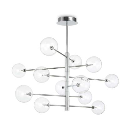 Ideal Lux - LED Ripplühter EQUINOXE 12xG4/2W/230V d. 124 cm läikiv kroom/läbipaistev