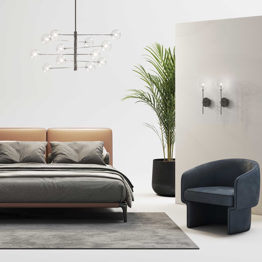 Ideal Lux - LED Ripplühter EQUINOXE 12xG4/2W/230V d. 124 cm läikiv kroom/läbipaistev