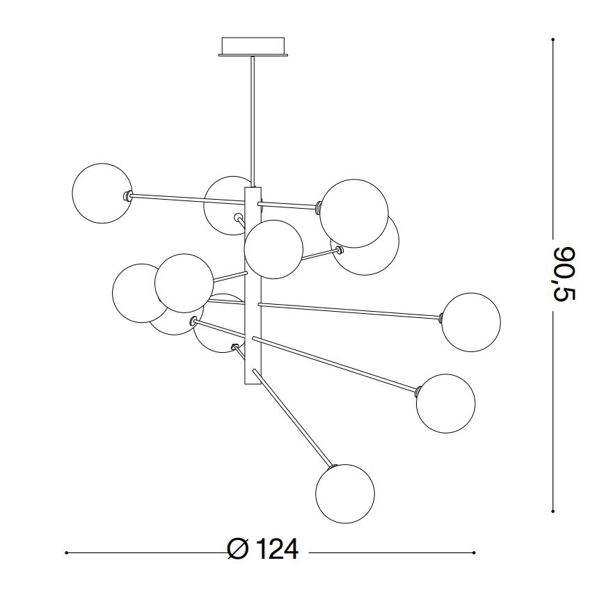 Ideal Lux - LED Ripplühter EQUINOXE 12xG4/2W/230V d. 124 cm läikiv kroom/läbipaistev