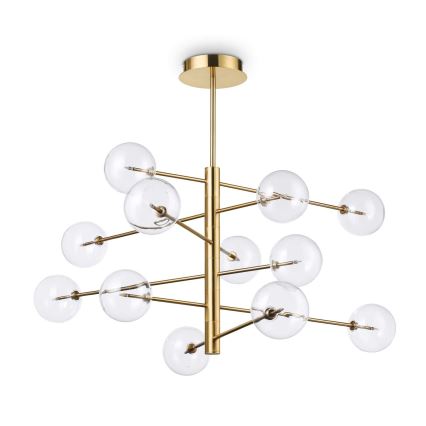 Ideal Lux - LED Ripplühter EQUINOXE 12xG4/2W/230V d. 124 cm messing/läbipaistev