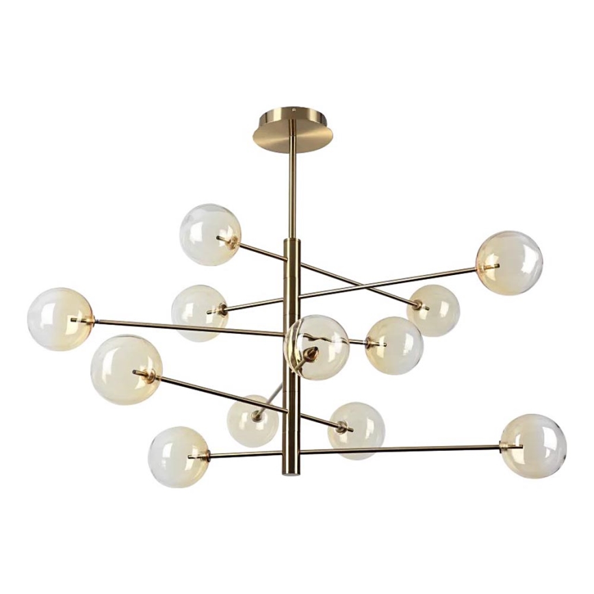 Ideal Lux - LED Ripplühter EQUINOXE 12xG4/2W/230V d. 128,1 cm messing/suitsune