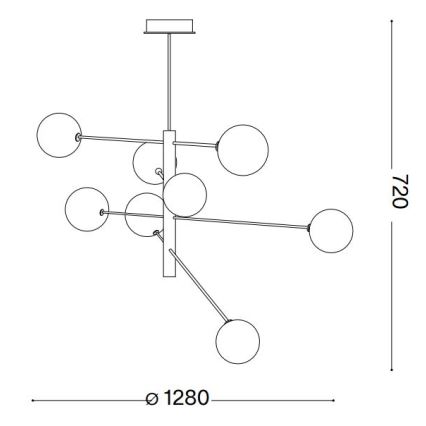 Ideal Lux - LED Ripplühter EQUINOXE 8xG4/2W/230V d. 128 cm läikiv kroom/läbipaistev