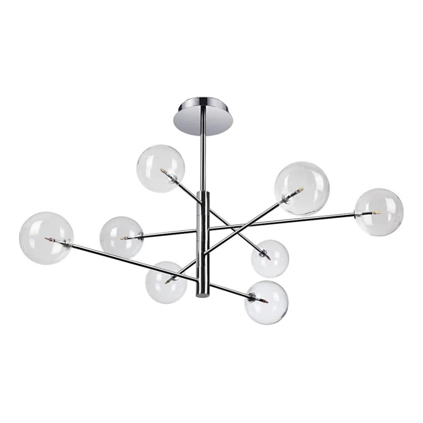 Ideal Lux - LED Ripplühter EQUINOXE 8xG4/2W/230V d. 128 cm läikiv kroom/läbipaistev
