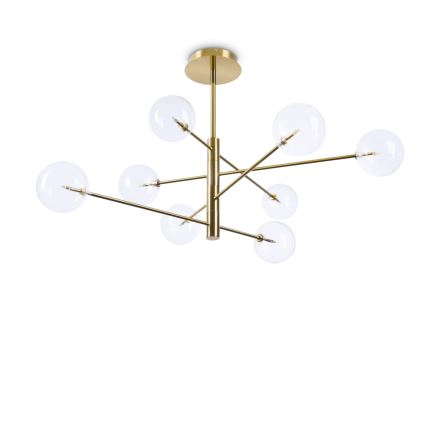 Ideal Lux - LED Ripplühter EQUINOXE 8xG4/2W/230V d. 128 cm messing/läbipaistev