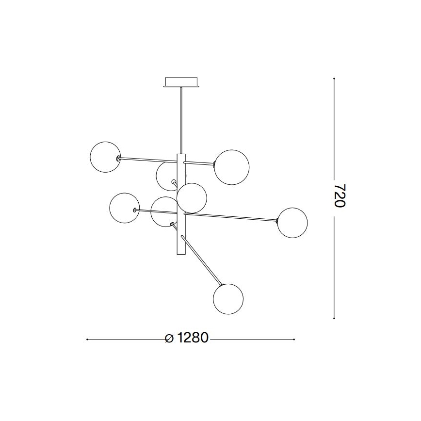 Ideal Lux - LED Ripplühter EQUINOXE 8xG4/2W/230V d. 128 cm messing/läbipaistev