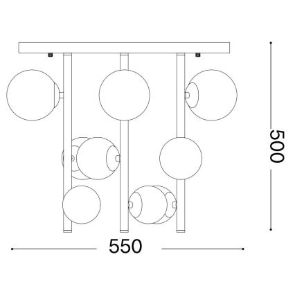 Ideal Lux - LED Ripplühter PERLAGE 9xG9/3W/230V d. 55 cm kuldne/valge