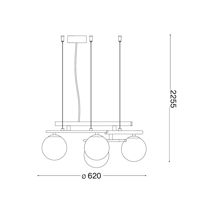 Ideal Lux - LED-ripplühter riputuskaabliga ATLAS 4xG9/3W/230V must