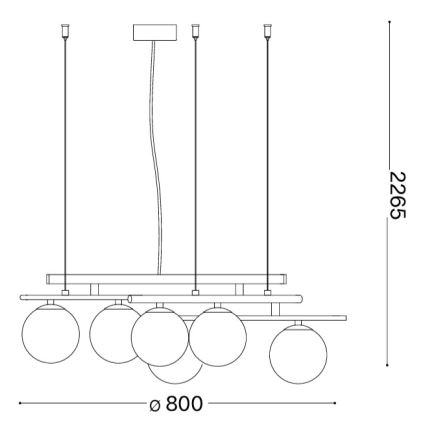 Ideal Lux - LED-rippvalgusti ATLAS 6xG9/3W/230V, must