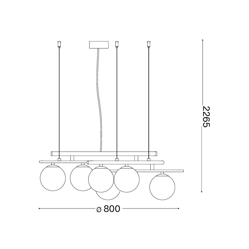 Ideal Lux - LED-rippvalgusti ATLAS 6xG9/3W/230V, must