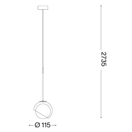 Ideal Lux - LED-ripats kaablil BLOOM 1xG9/3W/230V läbimõõt 11,5 cm kuldne/suitsune beež
