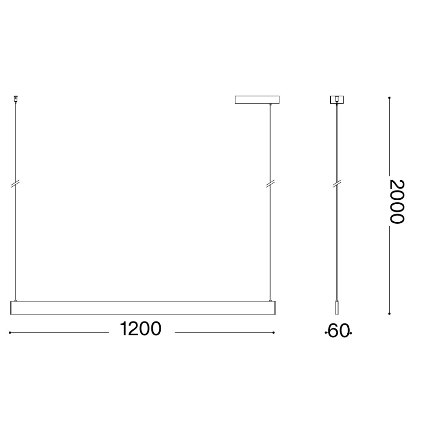 Ideal Lux - LED-rippvalgusti kaabliga DESK ACCENT LED/36W/230V CRI 90 120 cm must