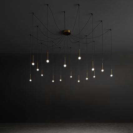 Ideal Lux - LED-rippvalgusti kaabliga LUCCIOLA 16xLED/16W/230V CRI 90 ämblikukujuline messing