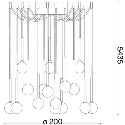 Ideal Lux - LED-rippvalgusti kaabliga LUCCIOLA 16xLED/16W/230V CRI 90 ämblikukujuline messing
