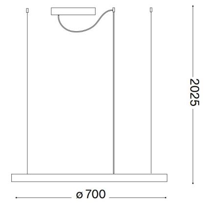 Ideal Lux - hämardatav LED-rippvalgusti riputuskaabliga ORACLE SLIM LED/40W/230V 3000K CRI 90 läbimõõt 70 cm valge