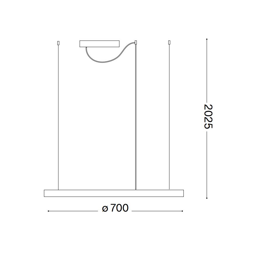 Ideal Lux - hämardatav LED-rippvalgusti riputuskaabliga ORACLE SLIM LED/40W/230V 3000K CRI 90 läbimõõt 70 cm valge