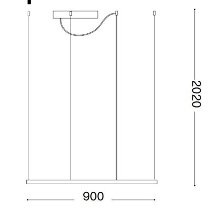 Ideal Lux - LED-lühter kaablil ORACLE SLIM LED/53W/230V 3000K CRI 90 90x90 cm valge