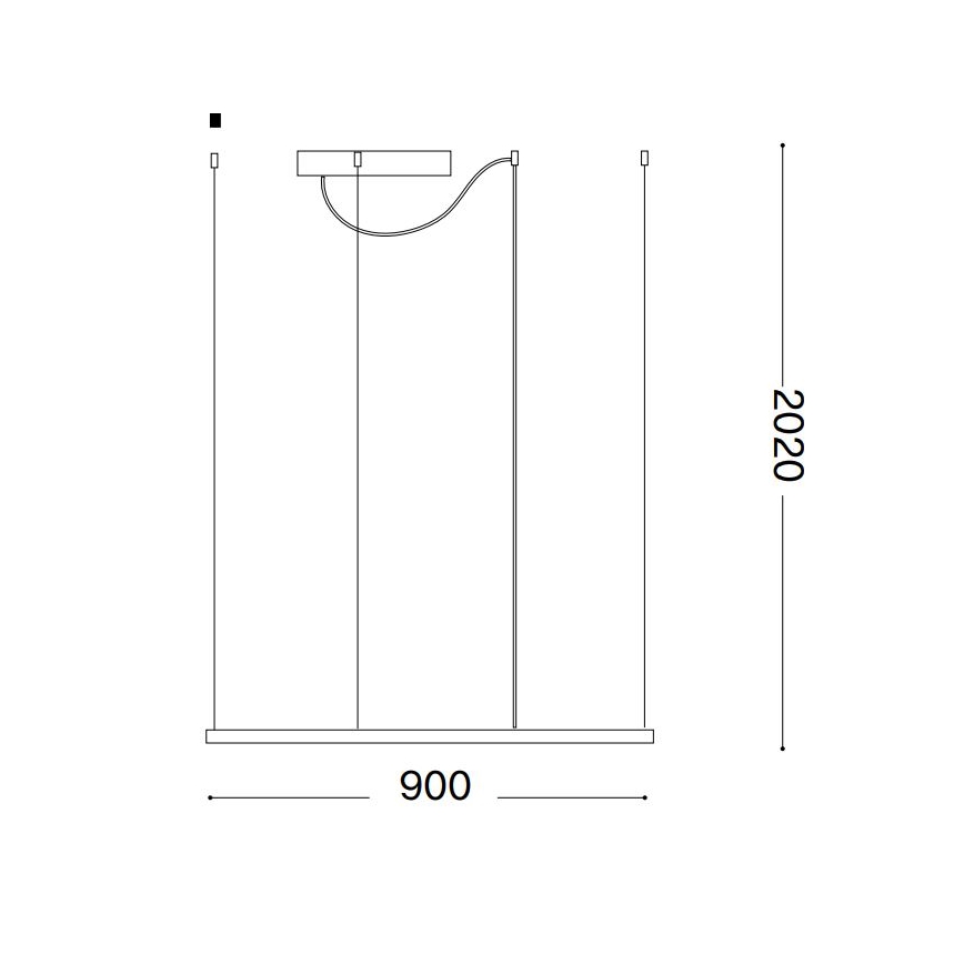 Ideal Lux - LED-lühter kaablil ORACLE SLIM LED/53W/230V 3000K CRI 90 90x90 cm valge