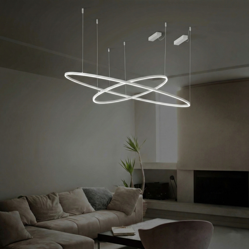 Ideal Lux - LED-rippvalgusti kaabliga ORACLE SLIM LED/83W/230V 3000K CRI 90 läbimõõt 150 cm valge