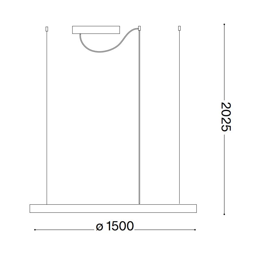 Ideal Lux - LED-rippvalgusti kaabliga ORACLE SLIM LED/83W/230V 3000K CRI 90 läbimõõt 150 cm valge
