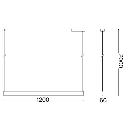Ideal Lux - LED-rippvalgusti kaablil DESK ACCENT LED/36W/230V CRI 90 120 cm valge