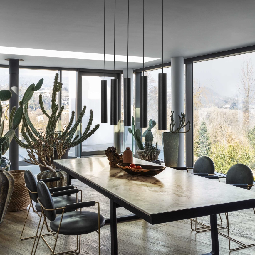 Ideal Lux - LED-rippvalgusti kaablil LOOK 1xGU10/7W/230V CRI 90, läbimõõt 6 cm, must