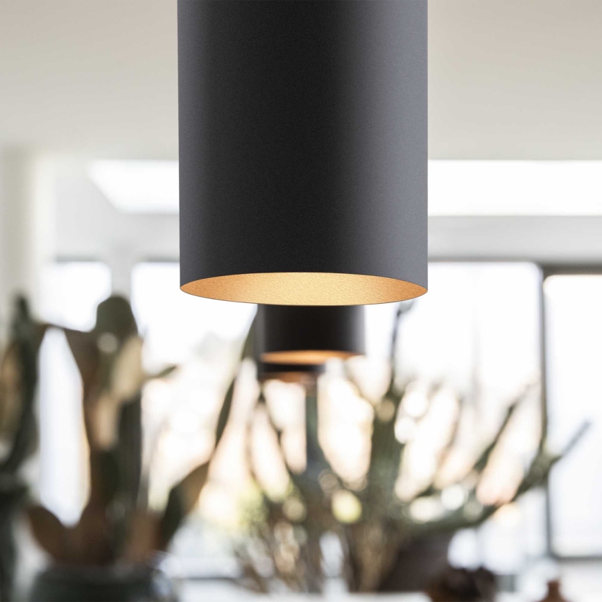 Ideal Lux - LED-rippvalgusti kaablil LOOK 1xGU10/7W/230V CRI 90, läbimõõt 6 cm, must