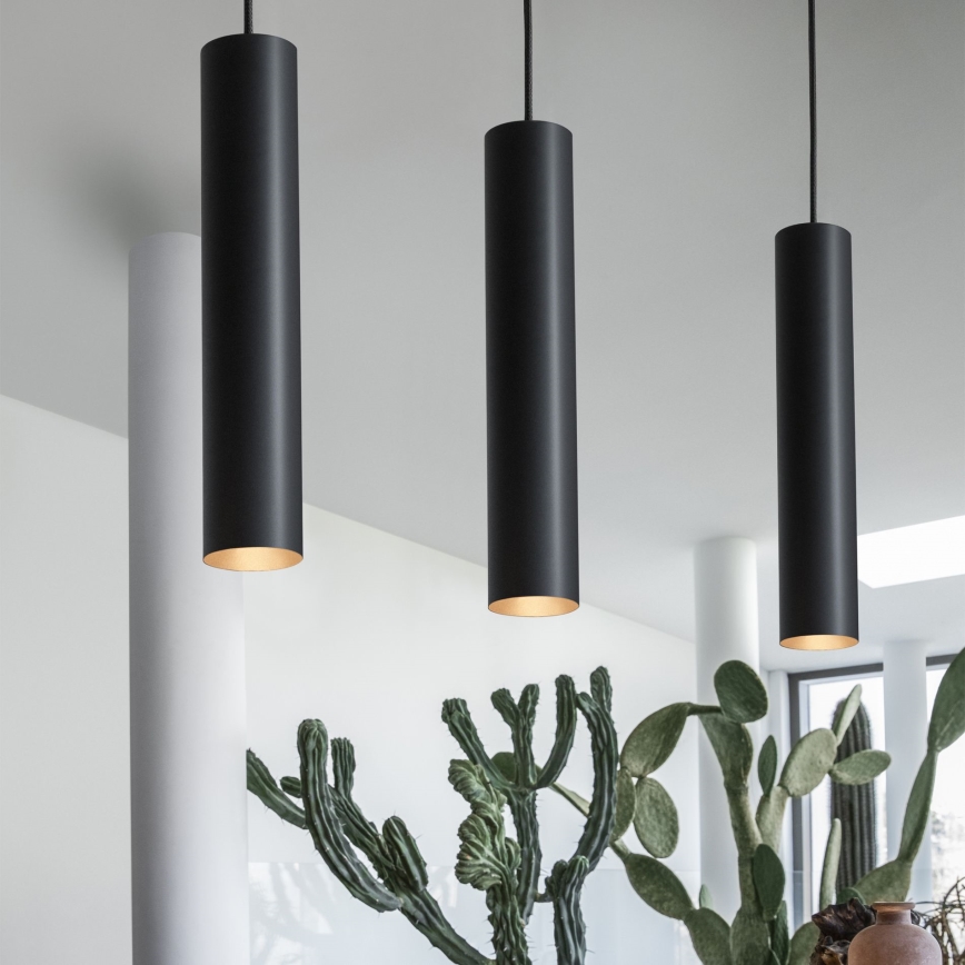 Ideal Lux - LED-rippvalgusti kaablil LOOK 1xGU10/7W/230V CRI 90, läbimõõt 6 cm, must