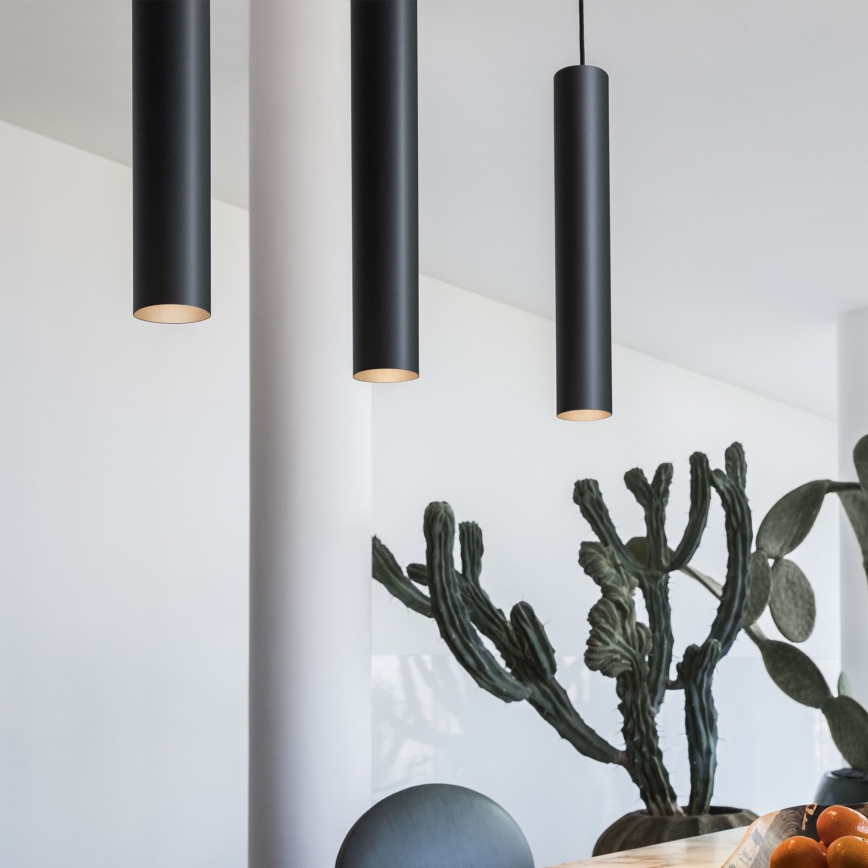 Ideal Lux - LED-rippvalgusti kaablil LOOK 1xGU10/7W/230V CRI 90, läbimõõt 6 cm, must