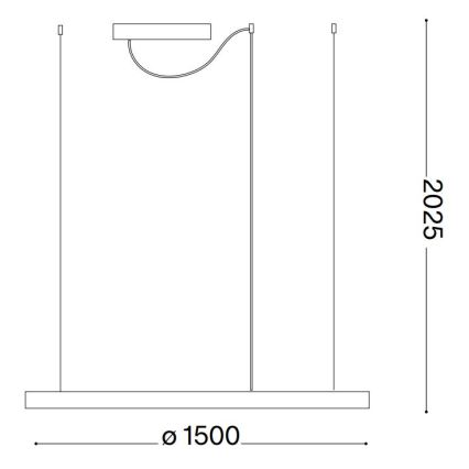Ideal Lux - LED-lühter riputuskaabliga ORACLE SLIM LED, 29 W, 230 V, 2700 K, CRI 90, läbimõõt 50 cm, valge
