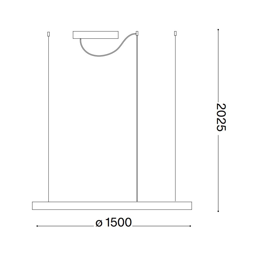Ideal Lux - LED-lühter riputuskaabliga ORACLE SLIM LED, 29 W, 230 V, 2700 K, CRI 90, läbimõõt 50 cm, valge