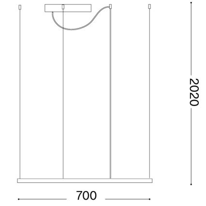 Ideal Lux - LED ORACLE SLIM rippvalgusti kaabliga 44W/230V 3000K CRI 90 70x70 cm kuldne