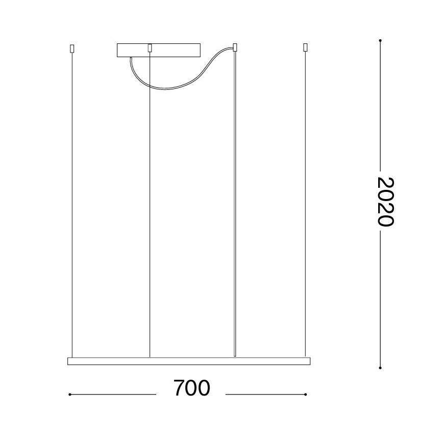 Ideal Lux - LED ORACLE SLIM rippvalgusti kaabliga 44W/230V 3000K CRI 90 70x70 cm kuldne