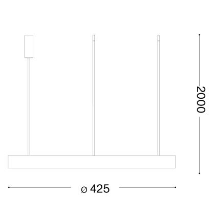 Ideal Lux - LED-rippvalgusti riputuskaabliga GEMINI LED/36W/230V 4000K läbimõõt 42,5 cm CRI 90 valge