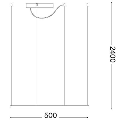Ideal Lux - ORACLE SLIM LED-ripplühter kaablil 33W/230V 3000K CRI 90 50x50 cm kuldne