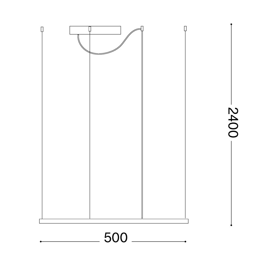 Ideal Lux - ORACLE SLIM LED-ripplühter kaablil 33W/230V 3000K CRI 90 50x50 cm kuldne