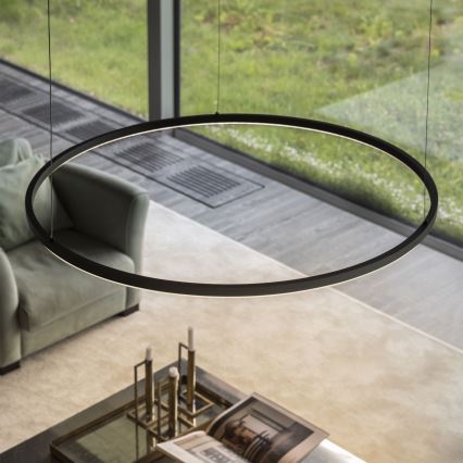 Ideal Lux - LED rippvalgusti kaabliga ORACLE SLIM LED/37W/230V 2700K CRI 90 läbimõõt 70 cm must