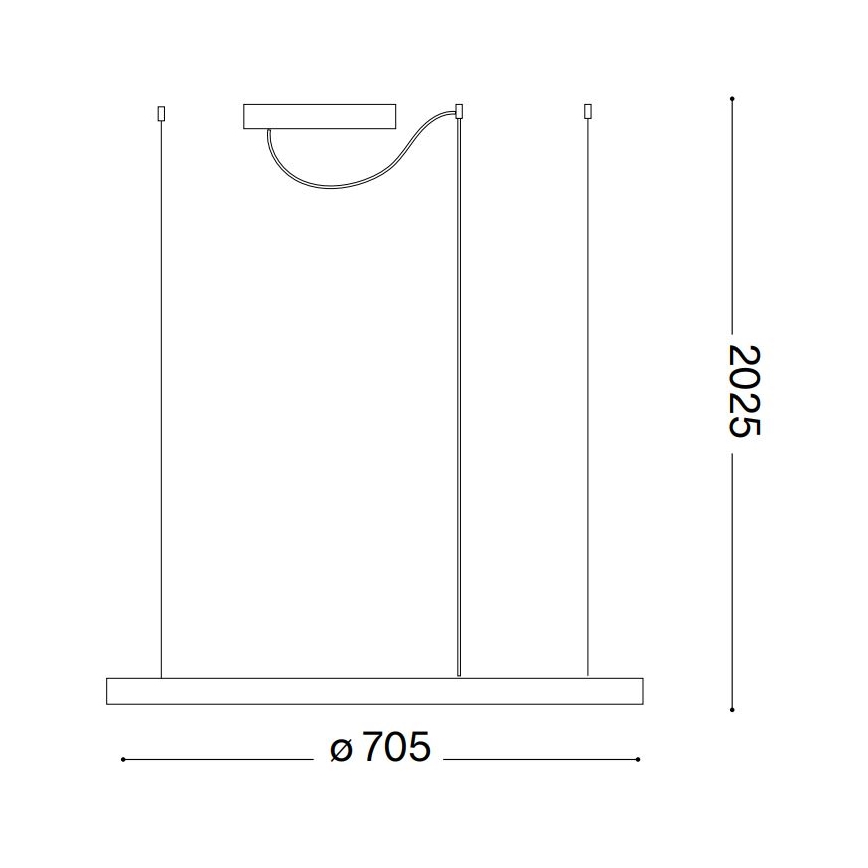Ideal Lux - LED rippvalgusti kaabliga ORACLE SLIM LED/37W/230V 2700K CRI 90 läbimõõt 70 cm must