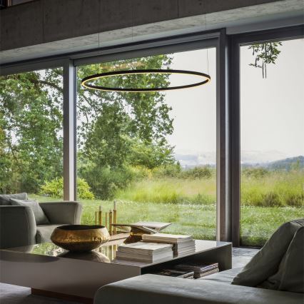 Ideal Lux - LED-lühter riputuskaabliga ORACLE SLIM LED/37W/230V 3000K CRI 90 läbimõõt 70 cm must