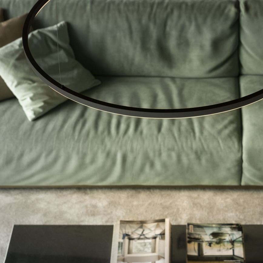 Ideal Lux - LED-lühter riputuskaabliga ORACLE SLIM LED/37W/230V 3000K CRI 90 läbimõõt 70 cm must