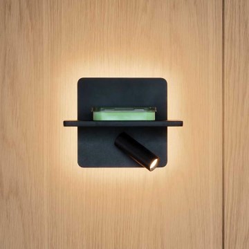 Ideal Lux - LED seinale paigaldatav punktvalgusti PIANO LED/10W/230V CRI 90 USB must