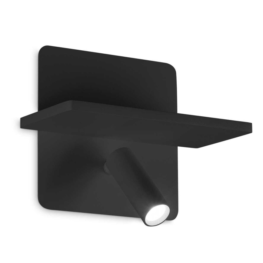 Ideal Lux - LED seinale paigaldatav punktvalgusti PIANO LED/10W/230V CRI 90 USB must