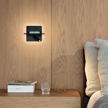 Ideal Lux - LED seinale paigaldatav punktvalgusti PIANO LED/10W/230V CRI 90 USB must