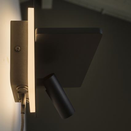 Ideal Lux - LED seinale paigaldatav punktvalgusti PIANO LED/10W/230V CRI 90 USB must