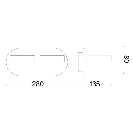 Ideal Lux - LED-seinale suunatav valgusti OBY 2xLED/6W/230V CRI 90 valge