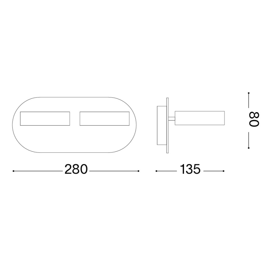 Ideal Lux - LED-seinale suunatav valgusti OBY 2xLED/6W/230V CRI 90 valge