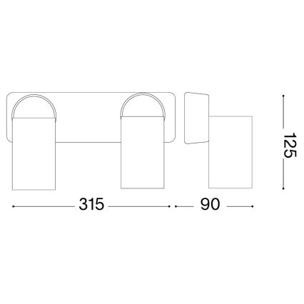 Ideal Lux - LED seinapunktvalgusti RUDY 2xGU10/7W/230V CRI 90 must
