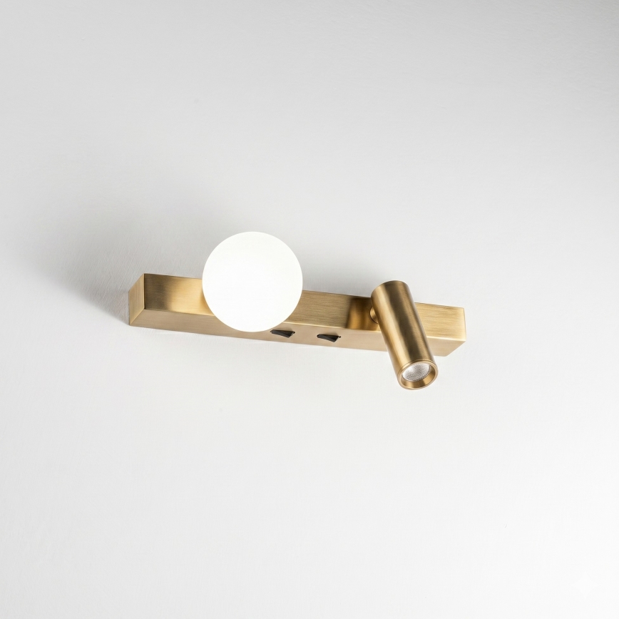 Ideal Lux - LED-seinavalgusti BINOMIO 2xLED/3W/230V CRI 90 messing